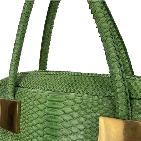 SANG A, Green, Python Leather, River Tote Bag, Made in Italy, Rare - w/ dust bag - Picture 8 of 14